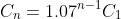 C_n = 1.07^{n-1}C_1